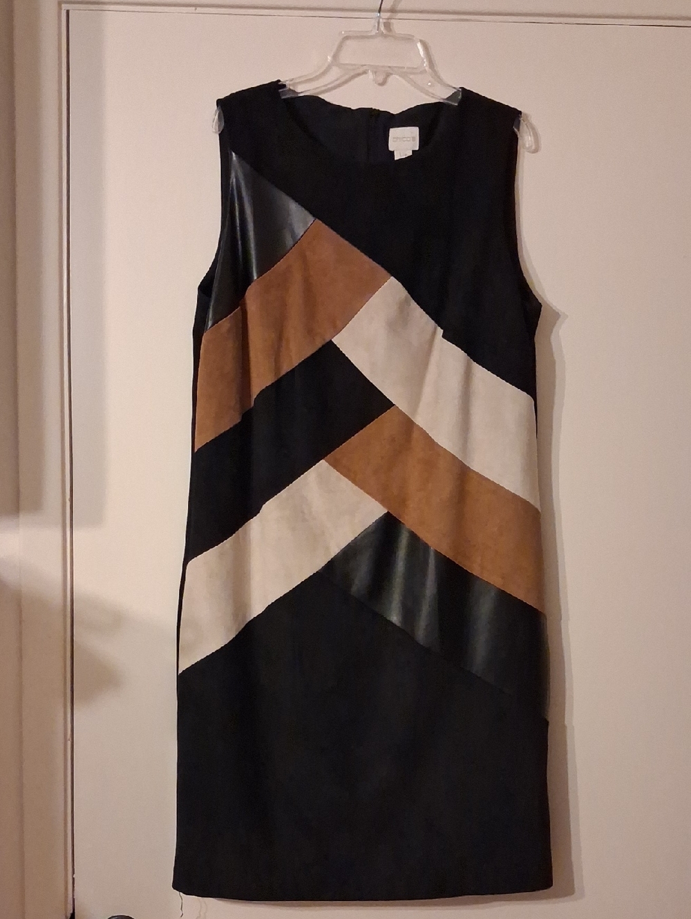 Chico's Black, Brown & Cream Mini Dress